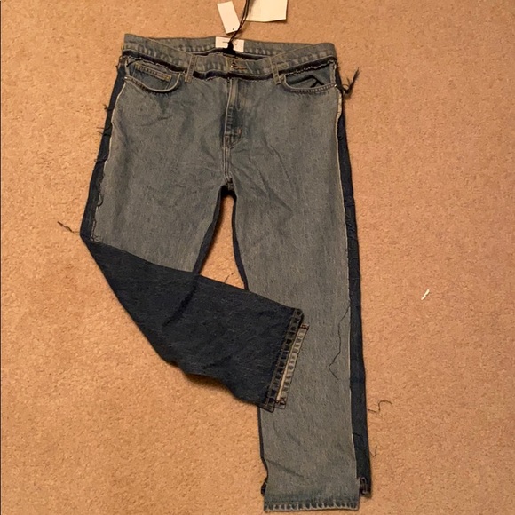 Anthropologie woman’s 2 tone cropped jeans - Picture 2 of 3
